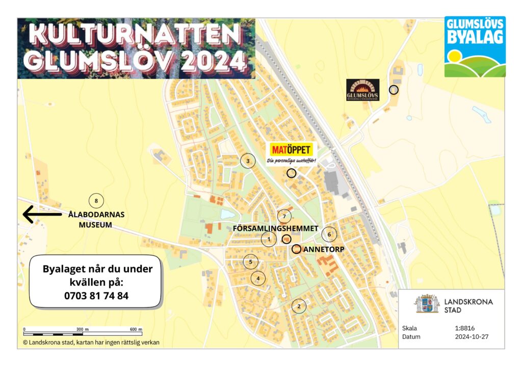 Karta / Programblad för evenemanget Kulturnatt i Glumslöv 2024